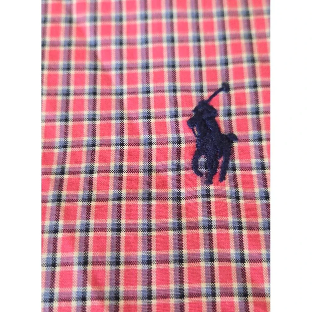 Polo Ralph Lauren Custom Fit Pink Plaid Button Down Shirt | Size 17 32/33